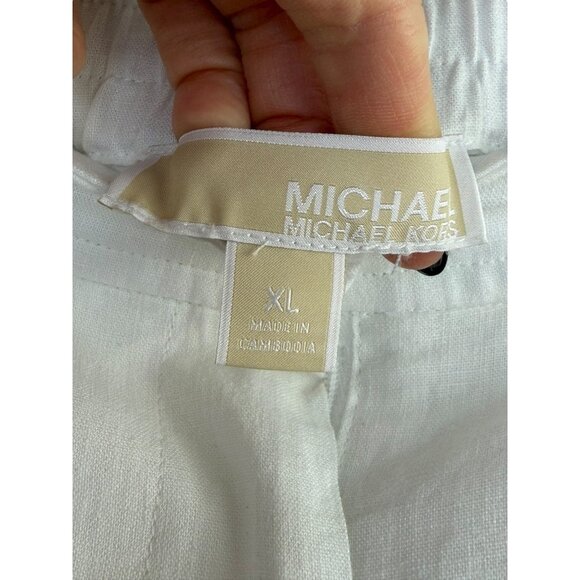 Michael Michael Kors Linen Blend Wide Leg PantsWomen’s XL White NWOT - Picture 3 of 6